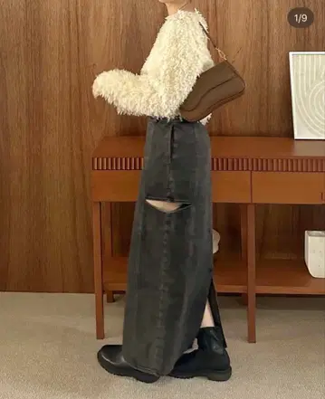 alumu ALUMU 컷 포인트 데님 스커트