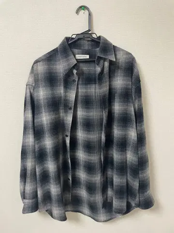 플란넬 셔츠 그레이 블랙 체크