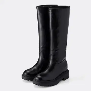 [ 익명 배송 ] GU 볼륨 솔 조키 롱 부츠 M 블랙