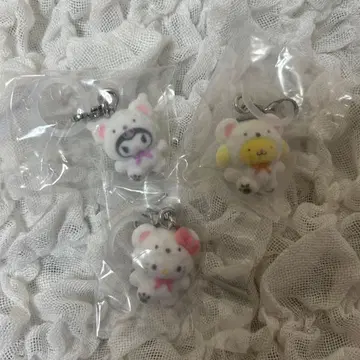 산리오 메지루시 액세서리 복슬복슬 스노우 키티 쿠로미 폼폼푸딩