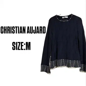 CHRISTIAN AUJARD 블랙 얇은 소재 니트 캐시미어 M 사이즈