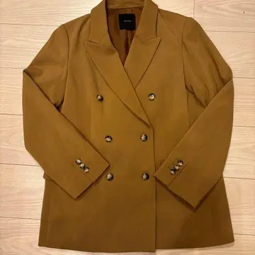 브라운 더블 브레스트 테일러드 자켓