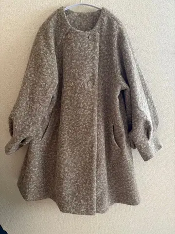 Riberry 노카라 A라인 미들 코트 베이지 M