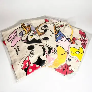 디즈니 토트백 4개 묶음 판매 미니 칩 푸우 아리엘