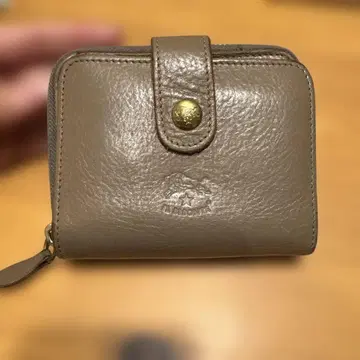 일비종떼 IL BISONTE 이단 접이식 지갑 라운드 지퍼 그레이