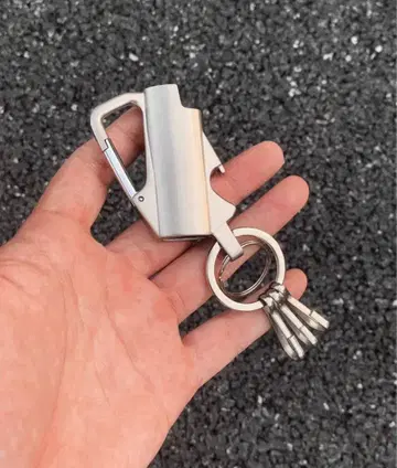 스테인리스 카라비너식 키링 실버