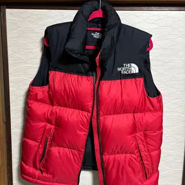 THE NORTH FACE 눕시 다운 베스트 L 사이즈 레드/블랙