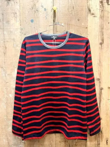 해리스 요로케 보더 바스크 셔츠/울 100% 40(M) 일본제