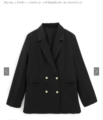 더블 버튼 테일러드 자켓 블랙