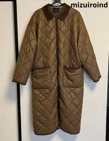 [ 새상품급 ] mizuiroind 퀼팅 롱 코트 브라운