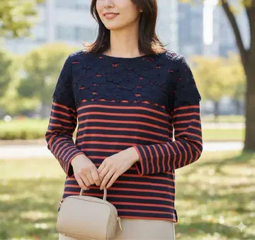 Intimate Diary 꽃무늬 레이스 상의 보더 일본제 여성용