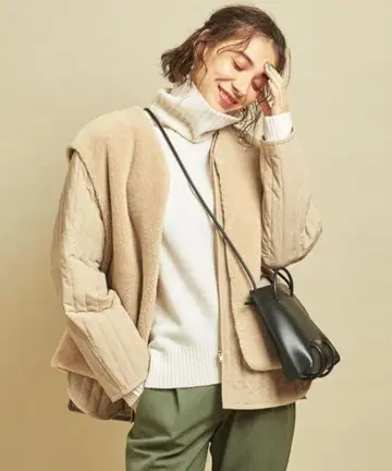 BEAUTY&YOUTH 3way 보아 퀼팅 자켓