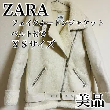 ZARA 페이크 무스탕 라이더 자켓 XS 사이즈 벨트 포함