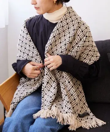 [ 새상품 미사용 ] 택 포함 John branigan 대형 트위드 스톨