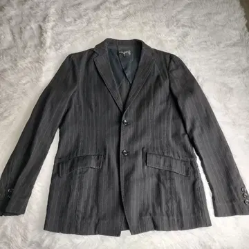 그레이 스트라이프 테일러드 자켓 L 사이즈 남성용 블루 라벨