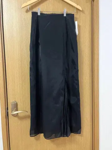 snidel 오간자 프린트 스커트 블랙