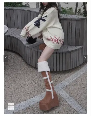 통굽 무스탕 니하이 부츠 [zr1451]