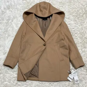 새상품 23구 비버 후디드 코트 더블 캐시미어 울 카멜