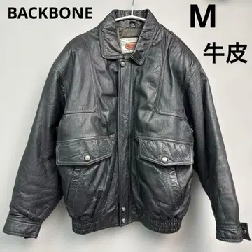 BACKBONE 가죽 자켓 천연 가죽 소가죽 블랙 블루종 남성용