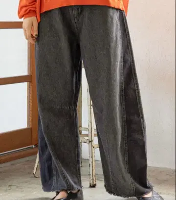 niko and - 리메이크풍 콤비 배럴 팬츠