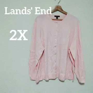 Lands' End 핑크 긴팔 가디건 [ 2X ]