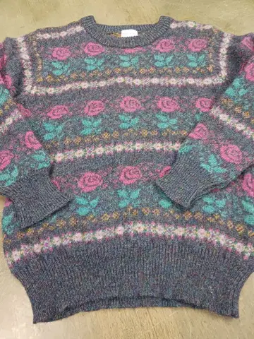 빈티지 브룩스브라더스 여성 floral pattern 크루넥