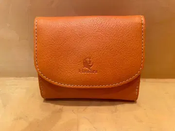 kissora 키소라 소가죽 접이식 지갑 오렌지