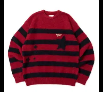 Younger Sons 스트라이프 별 패턴 니트 스웨터