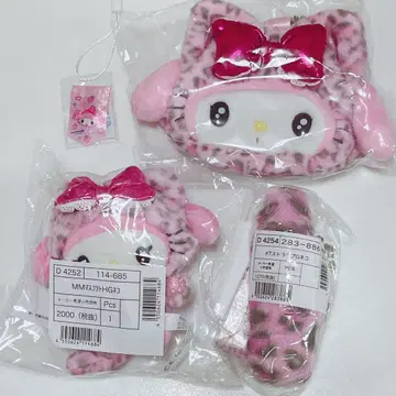 산리오 마이멜로디 마스코트 스트랩 갸루 고양이 파우치 세트