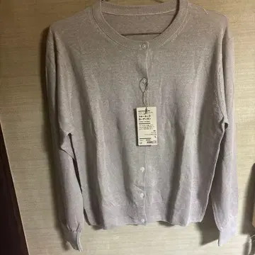 택 포함 미사용 [ 무인양품 ] UV컷 크루넥 가디건 L