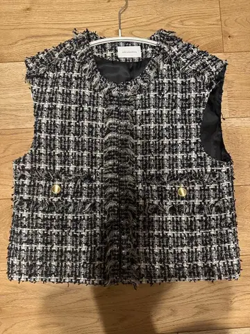 그린 레이블 릴랙싱 트위드 베스트 F 사이즈