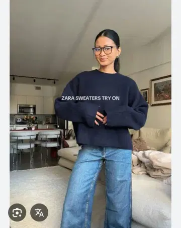 ZARA 니트 스웨터 네이비