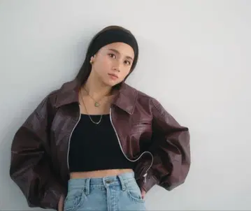 searoomlynn Eco 가죽 빈티지 블루종 와인 레드