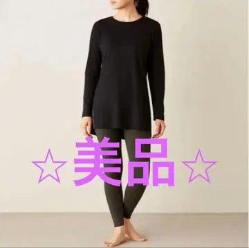 [ 새상품급 ] 블랙 긴팔 티셔츠 사이드 슬릿 린다 웍스