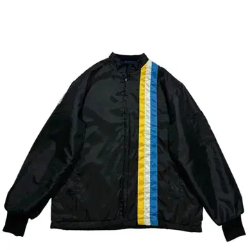 70s 80s USA 보아 안감 나일론 레이싱 자켓 블랙 풀 집업