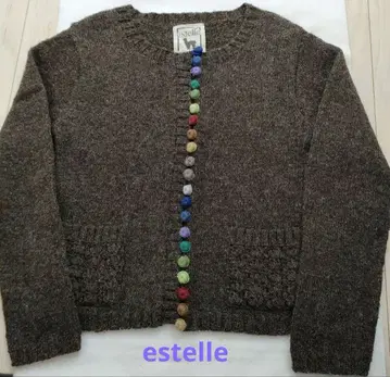 에스테르 페루 니트 컬러풀 버튼 가디건