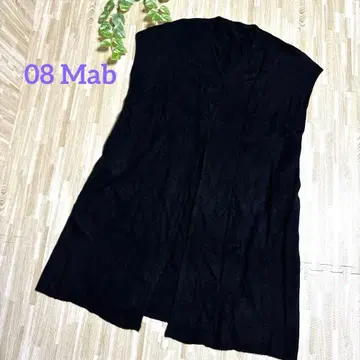 [컨디션 최상] 08 Mab 롱 베스트 지레 롱 튜닉 블랙 루즈핏