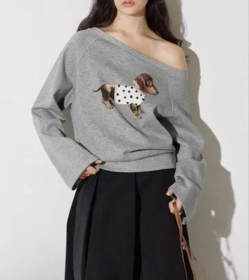 Fano Studios 도그 프린트 원숄더 상의