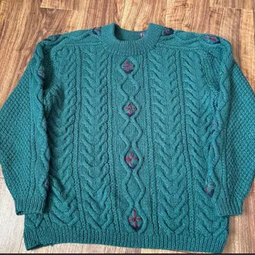 90s usa 빈티지 핸드 니트 스웨터 디자인