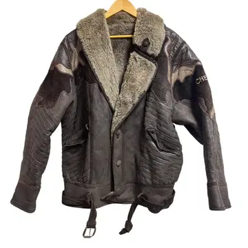 CHESS 리얼 무스탕 자켓 가죽 퍼 포함 자켓 피치워크