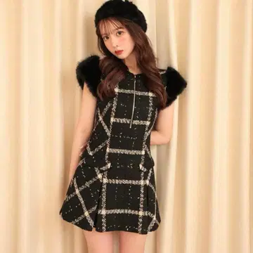 M me eme 메종 트위드 미니 원피스 매장 한정 컬러 블랙