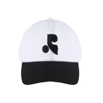 RR 화이트/블랙 로고 자수 야구 모자