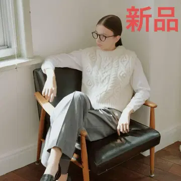 OHGA 니트 베스트 화이트 OHGA 니트 베스트 케이블 니트