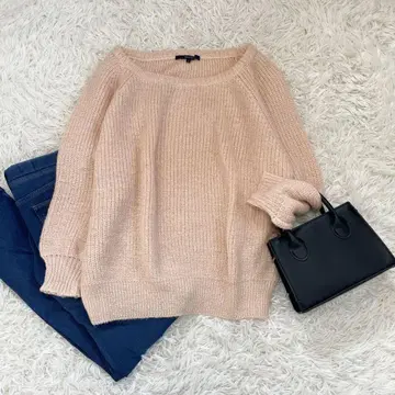 맥피 풀오버 니트 오버 사이즈 드롭 숄더 모헤어 혼방