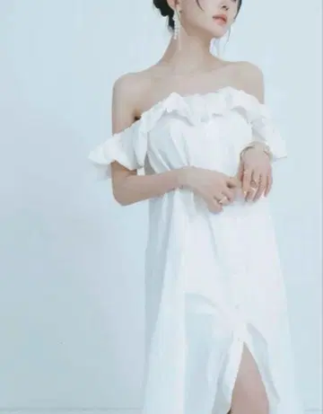 crayme 원피스 화이트 Whip Frill Dress