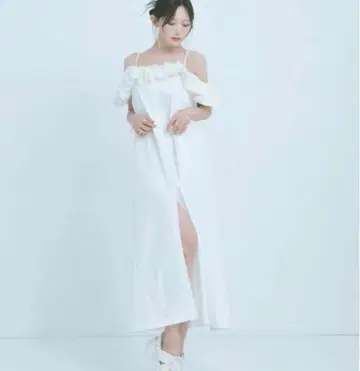 crayme 원피스 화이트 Whip Frill Dress