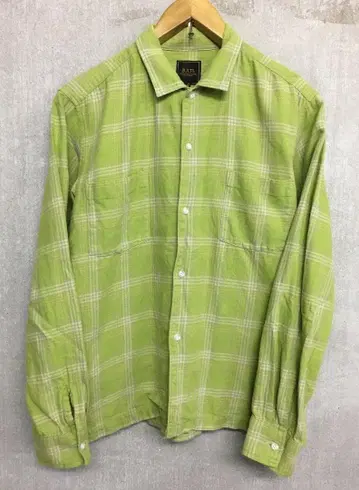 랏츠 오리지널 체크 더블 포켓 플란넬 셔츠 그린 계열 사이즈 M