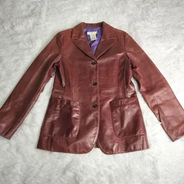 소가죽 싱글 라이더 자켓 사이즈 2 M 버건디 여성용