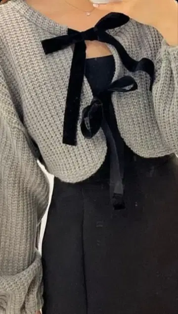 papermoon 리본 가디건 원피스