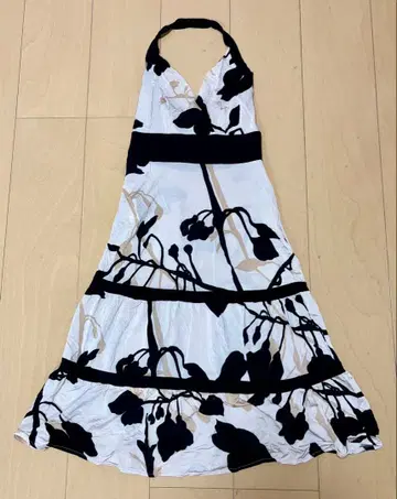 PF 플라워 프린트 홀더넥 원피스